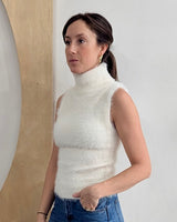 Fuzzy Sleeveless Turtleneck