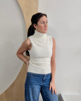 Fuzzy Sleeveless Turtleneck