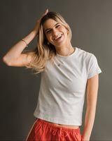 Mavi - Ribbed Baby Tee - White - CoCapsules