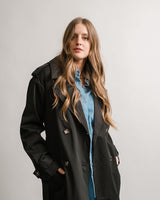 ICHI - Belted Trench Coat - Black - CoCapsules