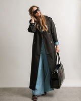 ICHI - Belted Trench Coat - Black - CoCapsules