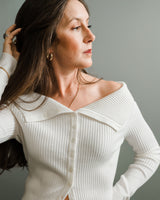 Greylin - Clara Off-Shoulder Cardigan - CoCapsules