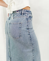 Molly Bracken - Denim Pencil Skirt - CoCapsules