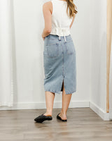 Molly Bracken - Denim Pencil Skirt - CoCapsules