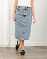 Molly Bracken - Denim Pencil Skirt - CoCapsules