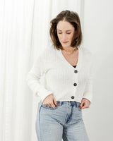  tentree - Highline Boucle Cardigan - White - CoCapsules