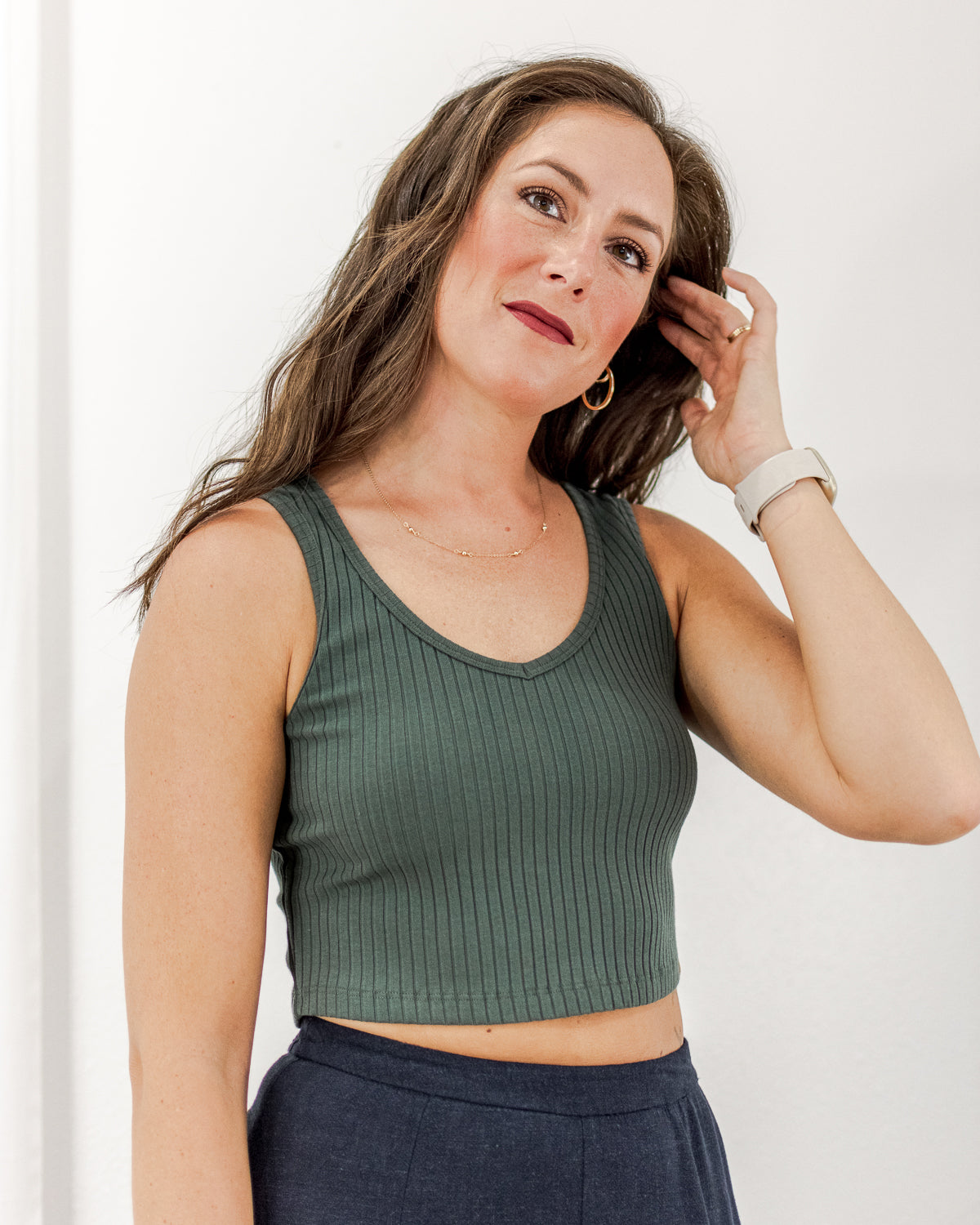 Women's Eco Friendly Cropped Ribbed Tank