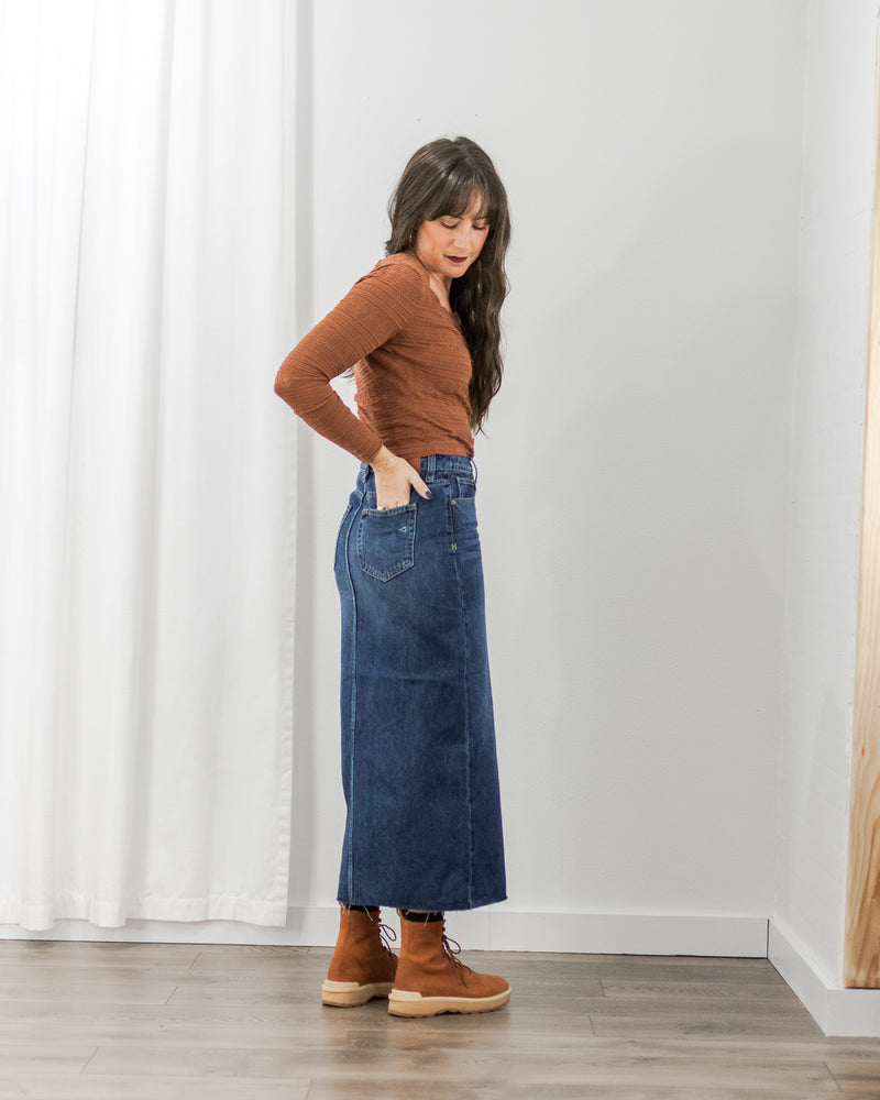  Hidden Jeans - Denim Midi Skirt - CoCapsules