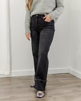 Hidden Jeans - Cuffed Dad Jeans - Charcoal - CoCapsules