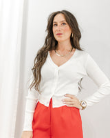 Molly Bracken - Simple Cardigan - White - CoCapsules