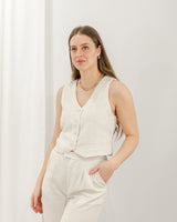 Molly Bracken - Linen Vest - Natural - CoCapsules