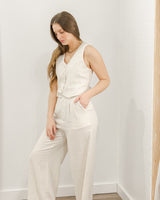 Molly Bracken - Linen Vest - Natural - CoCapsules