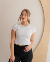Glyder - Align Cropped Tee - White - CoCapsules