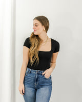 Saltwater Luxe - Short Sleeve Bodysuit - Black - CoCapsules