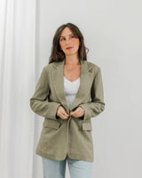 Molly Bracken - Linen Blazer - Khaki - CoCapsules