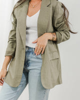 Molly Bracken - Linen Blazer - Khaki - CoCapsules