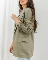 Molly Bracken - Linen Blazer - Khaki - CoCapsules