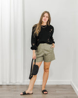 Molly Bracken - Linen Shorts - Khaki - CoCapsules
