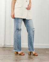 Hidden Jeans - Straight Distressed Stretch Jeans - CoCapsules