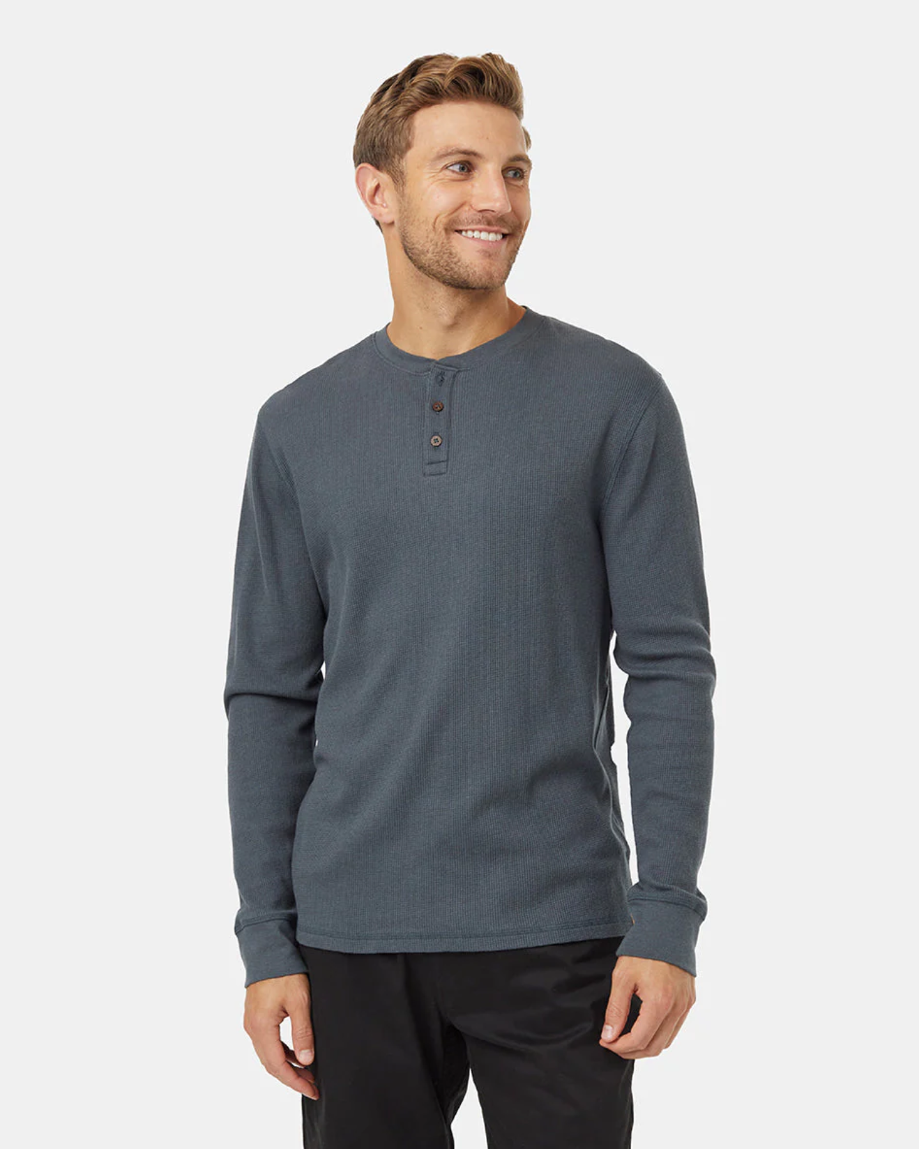Men's Waffle Henley - Blue | CoCapsules