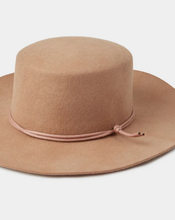 Harlow Boater Hat - Tobacco