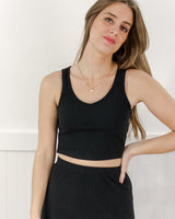  tentree - Cropped Ribbed Tank - Black - CoCapsules