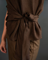 Lola Tie Blouse - Chocolate