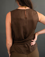 Lola Tie Blouse - Chocolate