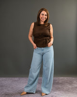 Lola Tie Blouse - Chocolate
