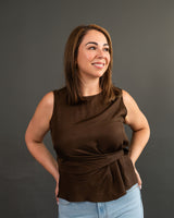 Lola Tie Blouse - Chocolate