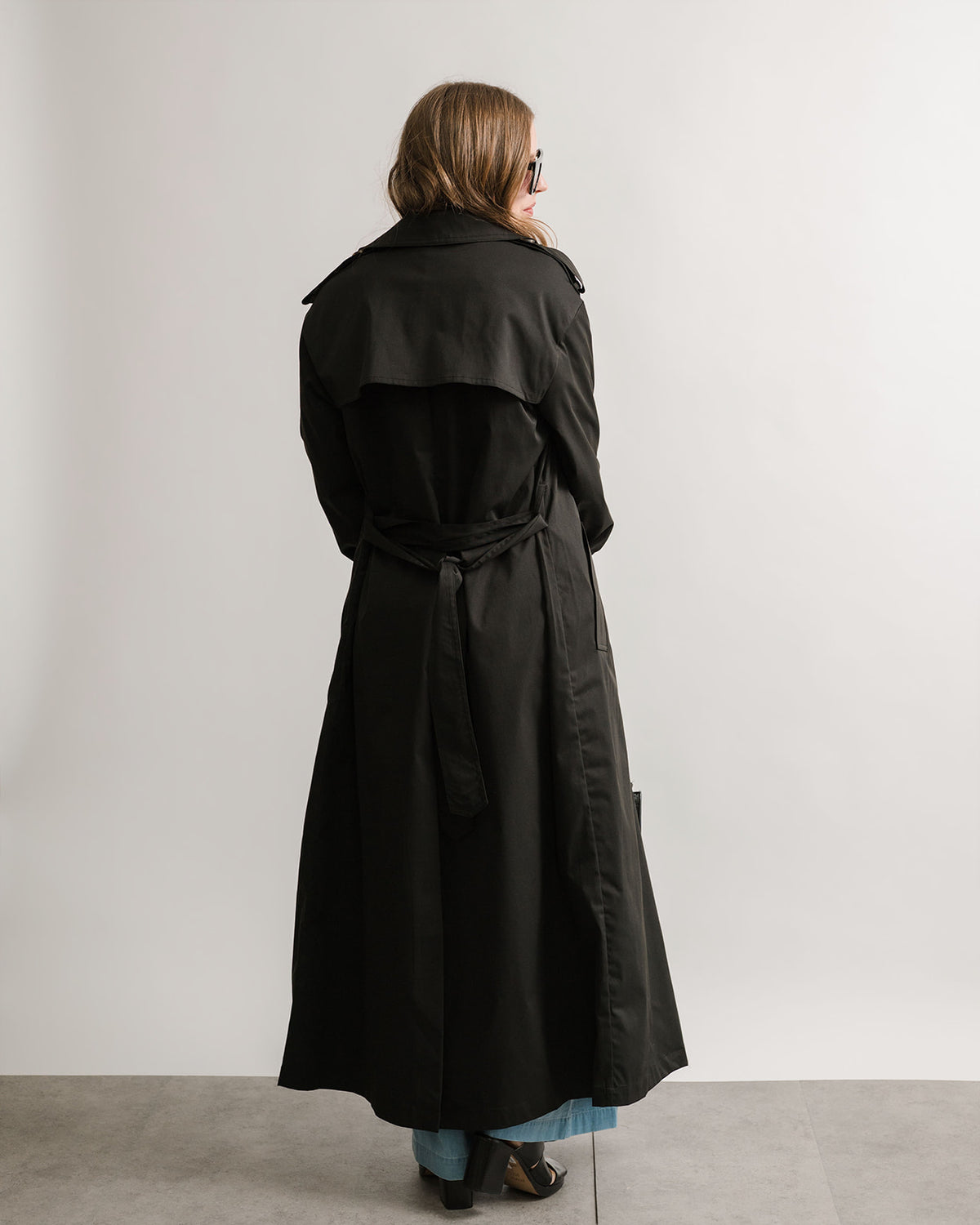 Women's Belted Trench Coat - Black | CoCapsules Women's Belted Trench Coat - Black | CoCapsules