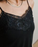 Lace Knit Camisole - Black
