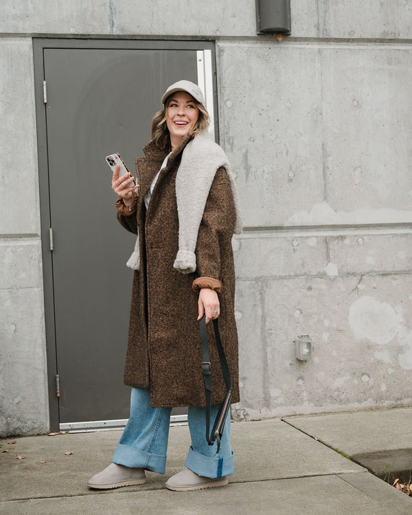 Boucle Midi Coat - Brown