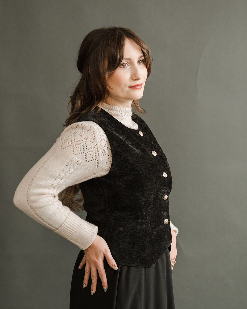 Tailored Velvet Vest