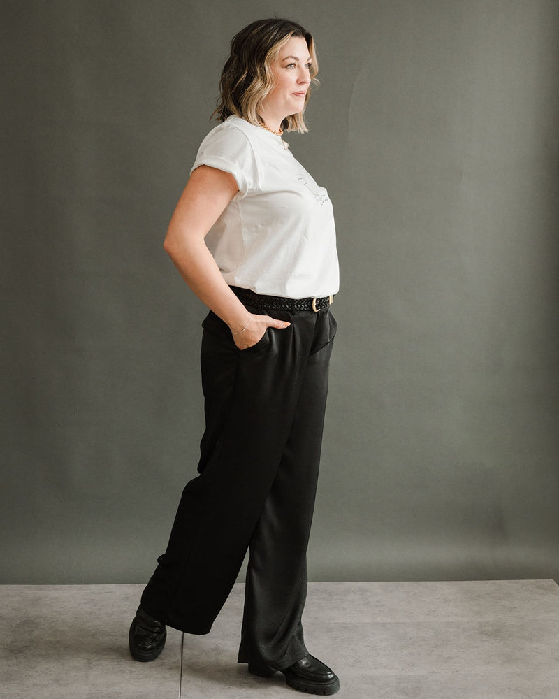 Black Satin Trousers