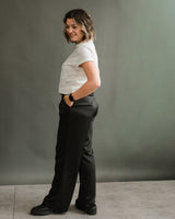 Black Satin Trousers