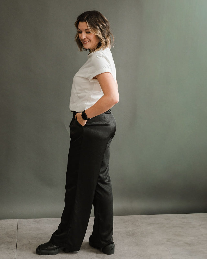 Black Satin Trousers