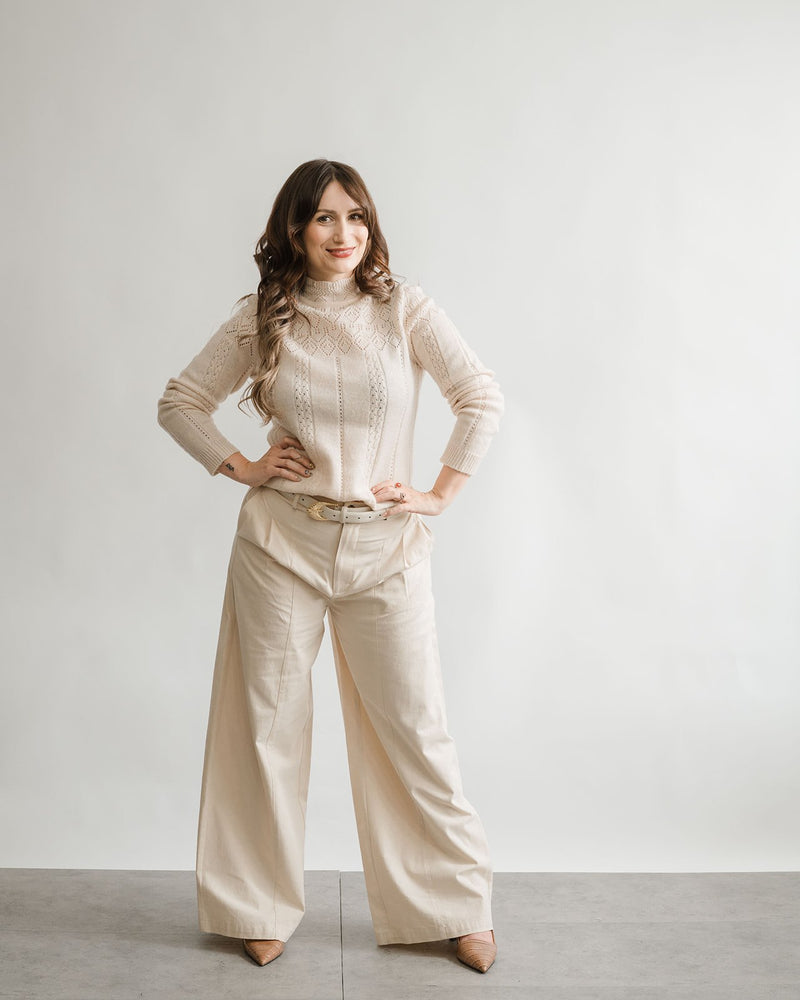 Birch Pointelle Sweater