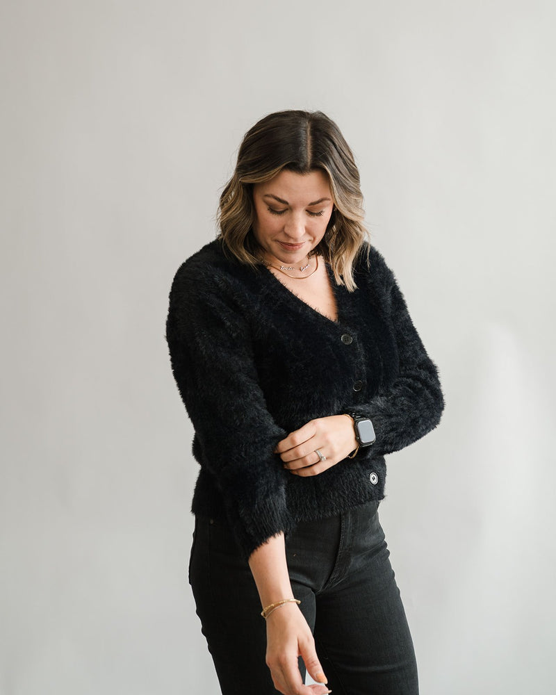 Fuzzy Knitted Cardigan