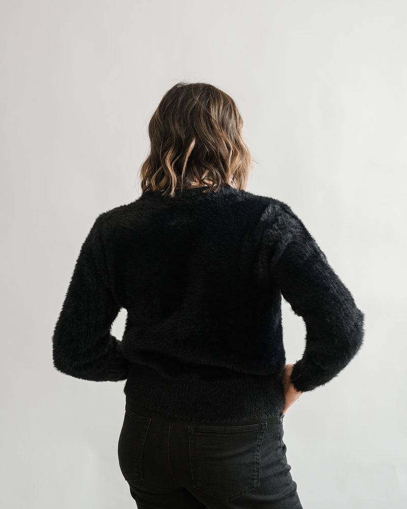 Fuzzy Knitted Cardigan