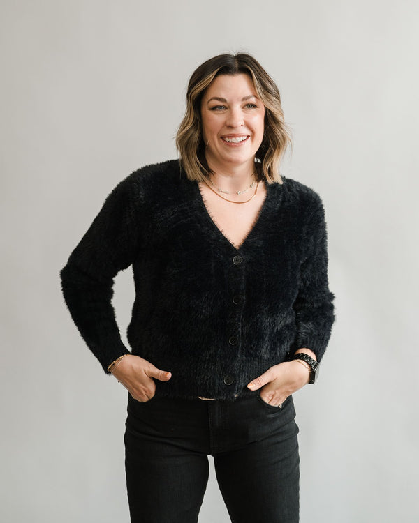 Fuzzy Knitted Cardigan