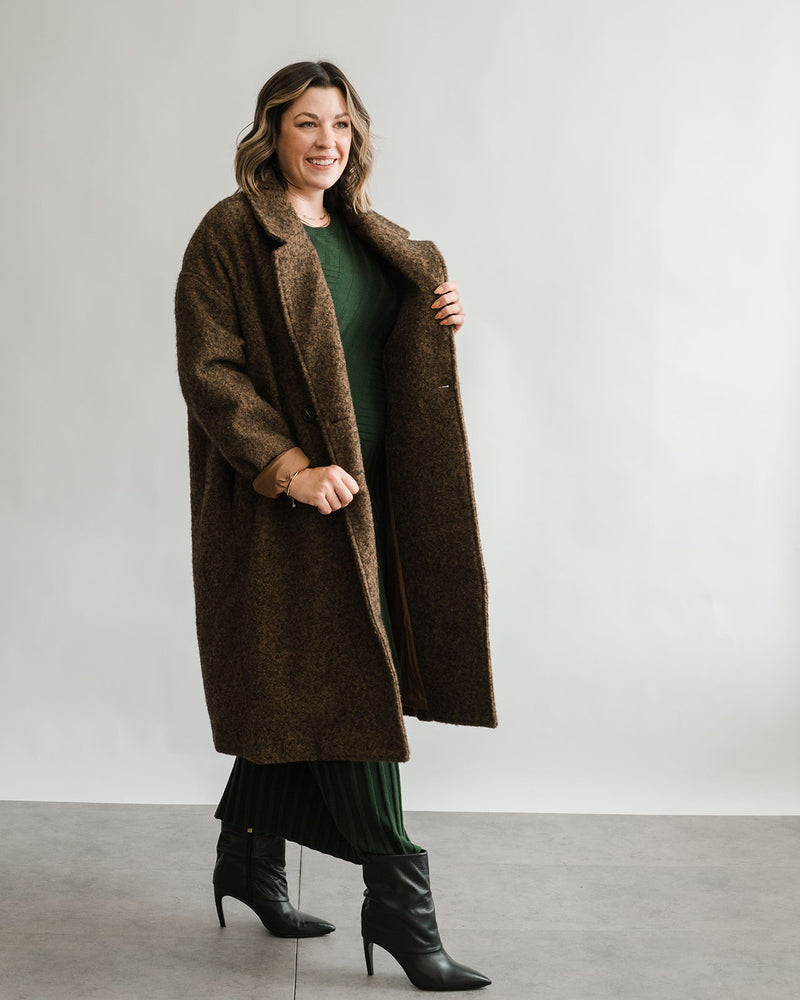 Boucle Midi Coat - Brown