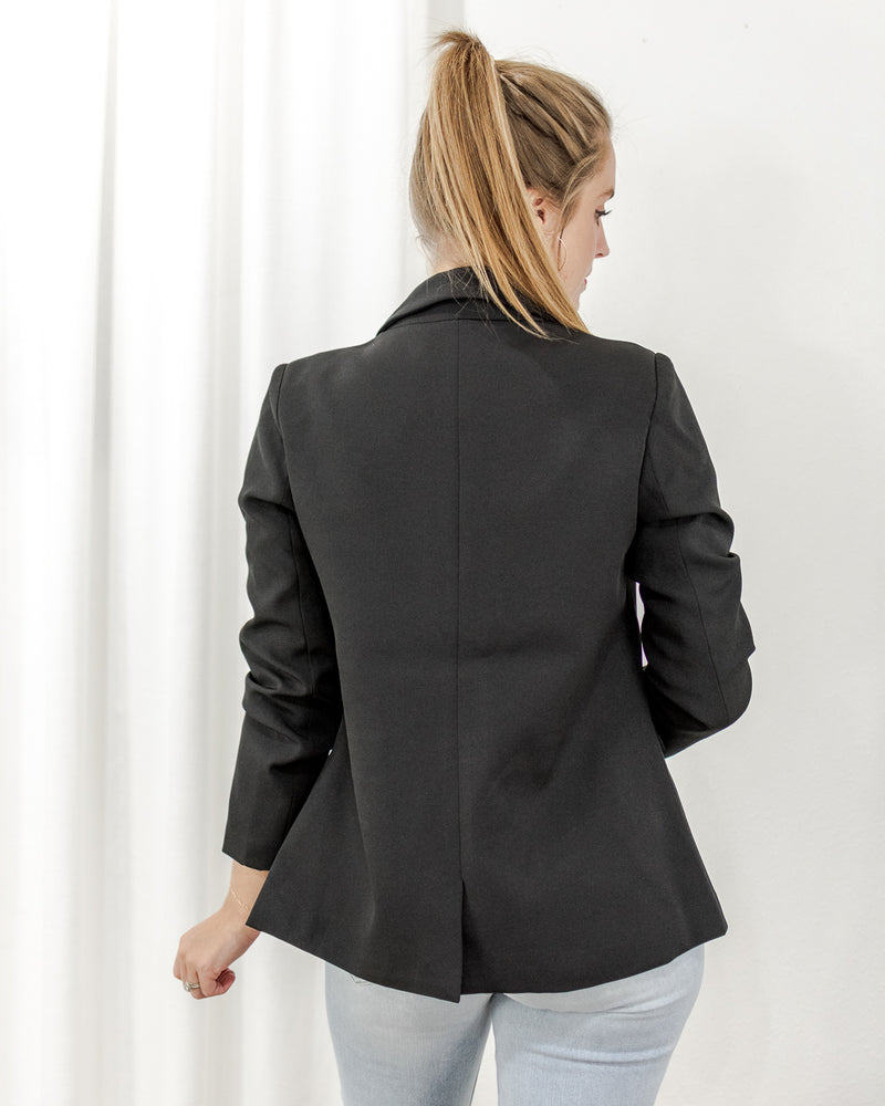 Ruffle Pocket Blazer