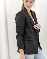 Ruffle Pocket Blazer