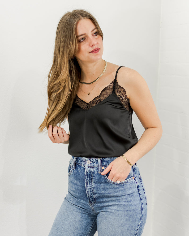  Molly Bracken - Lace Trim Camisole - Black - CoCapsules