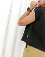 Linen Boxy Top - Black