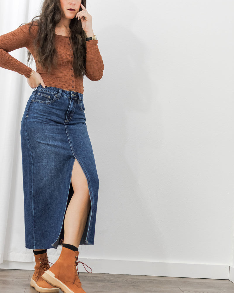  Hidden Jeans - Denim Midi Skirt - CoCapsules