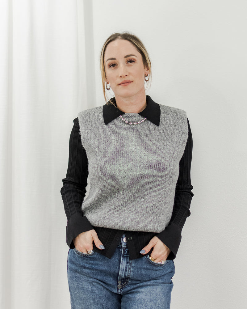 Sleeveless Sweater - Grey