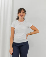 Pima Crew Tee - White