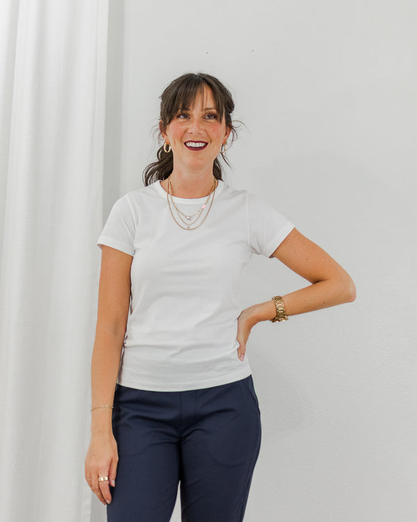 Pima Crew Tee - White